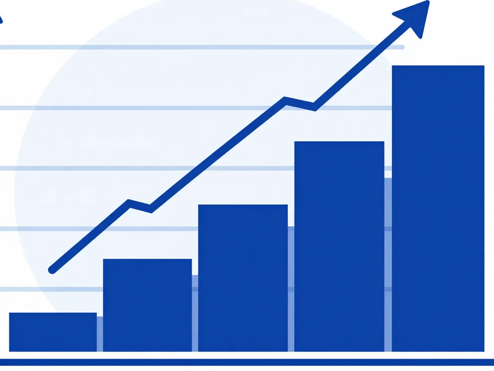 Flat vector illustration featuring clean lines, financial metrics, and a light backdrop
